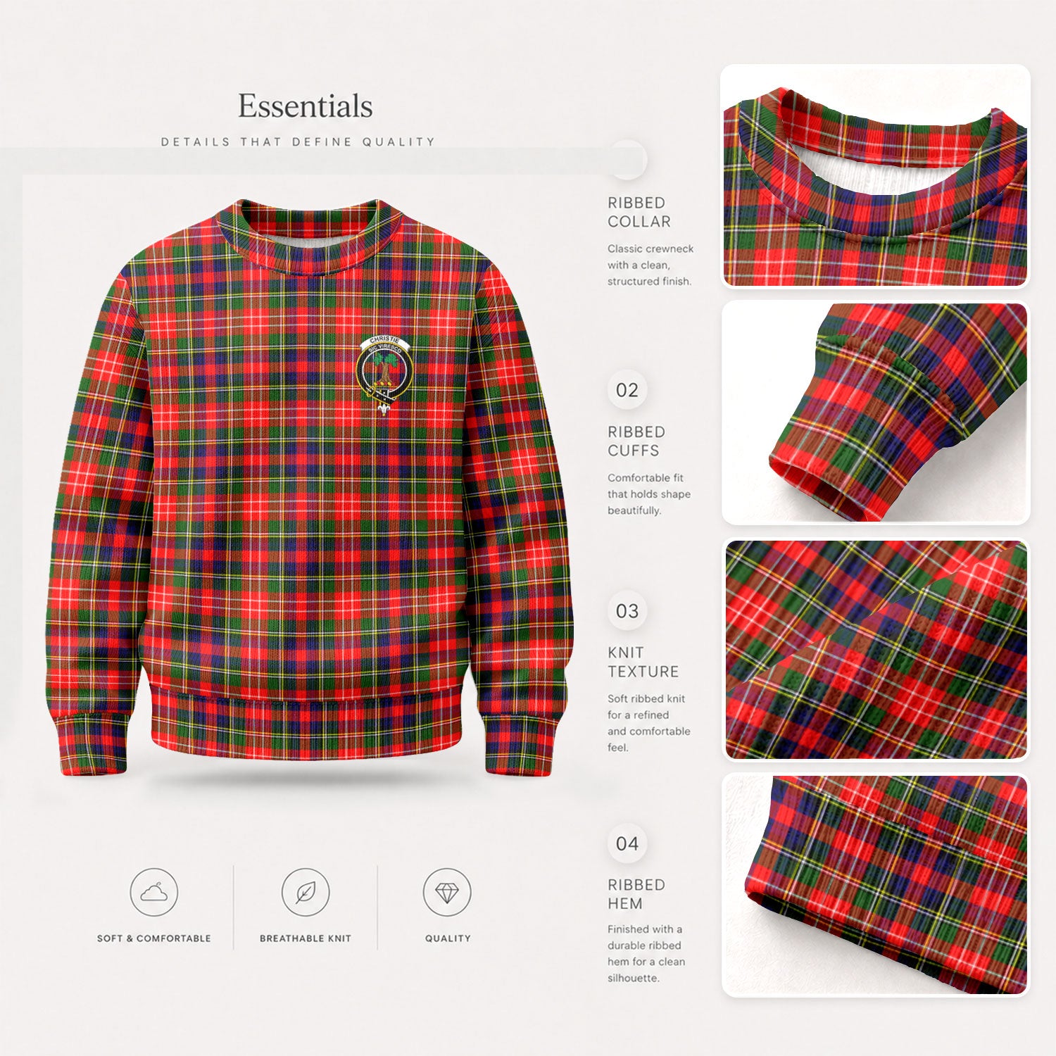 Christie Tartan Crest Sweater