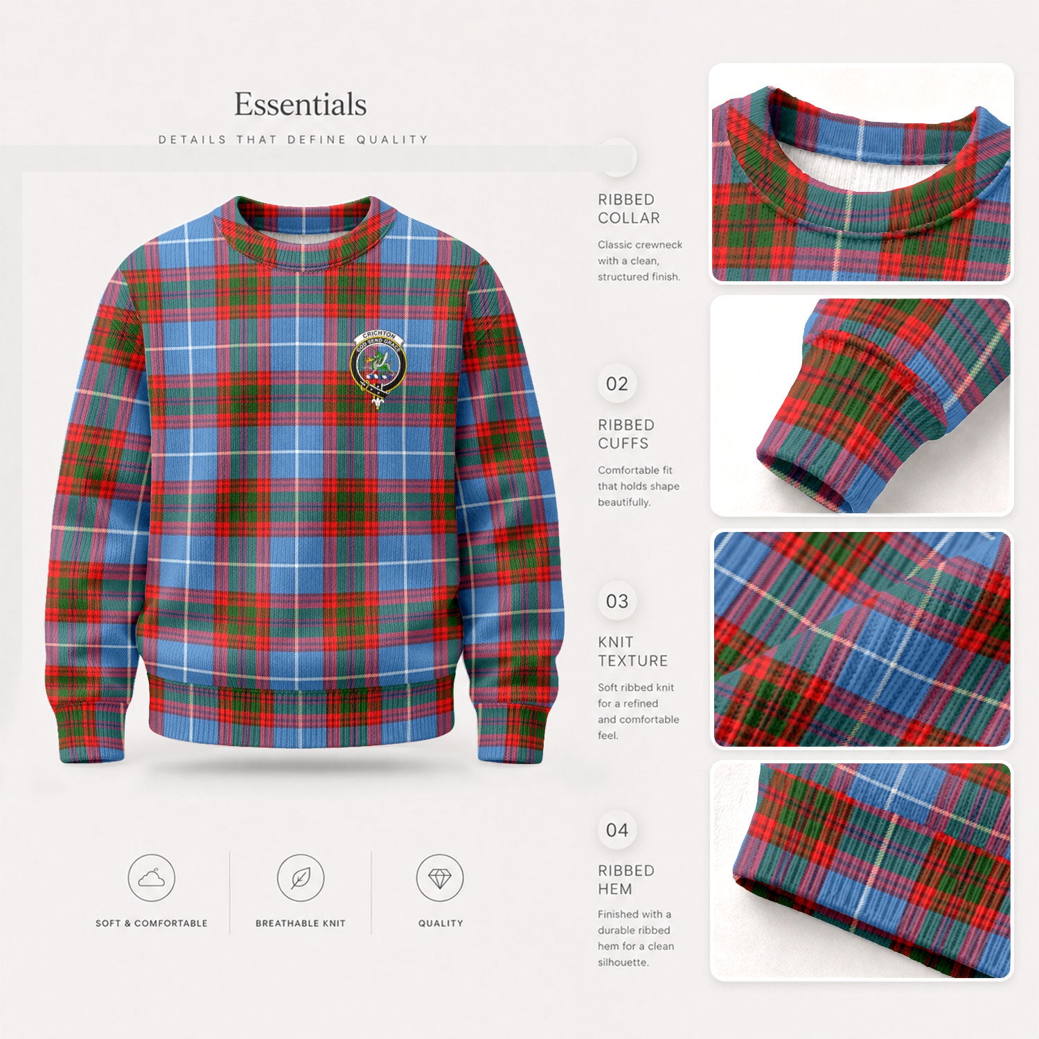 Crichton Tartan Crest Sweater