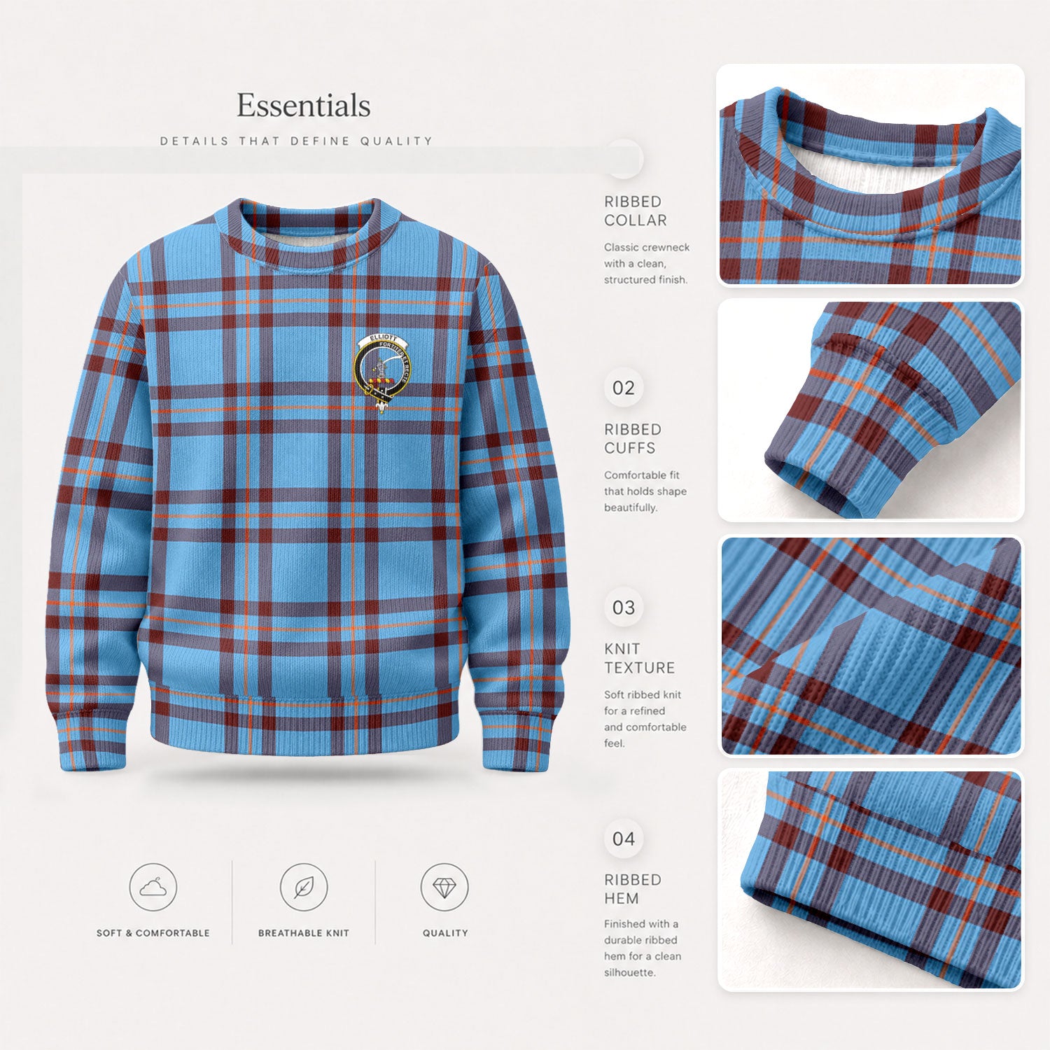 Elliott Ancient Tartan Crest Sweater