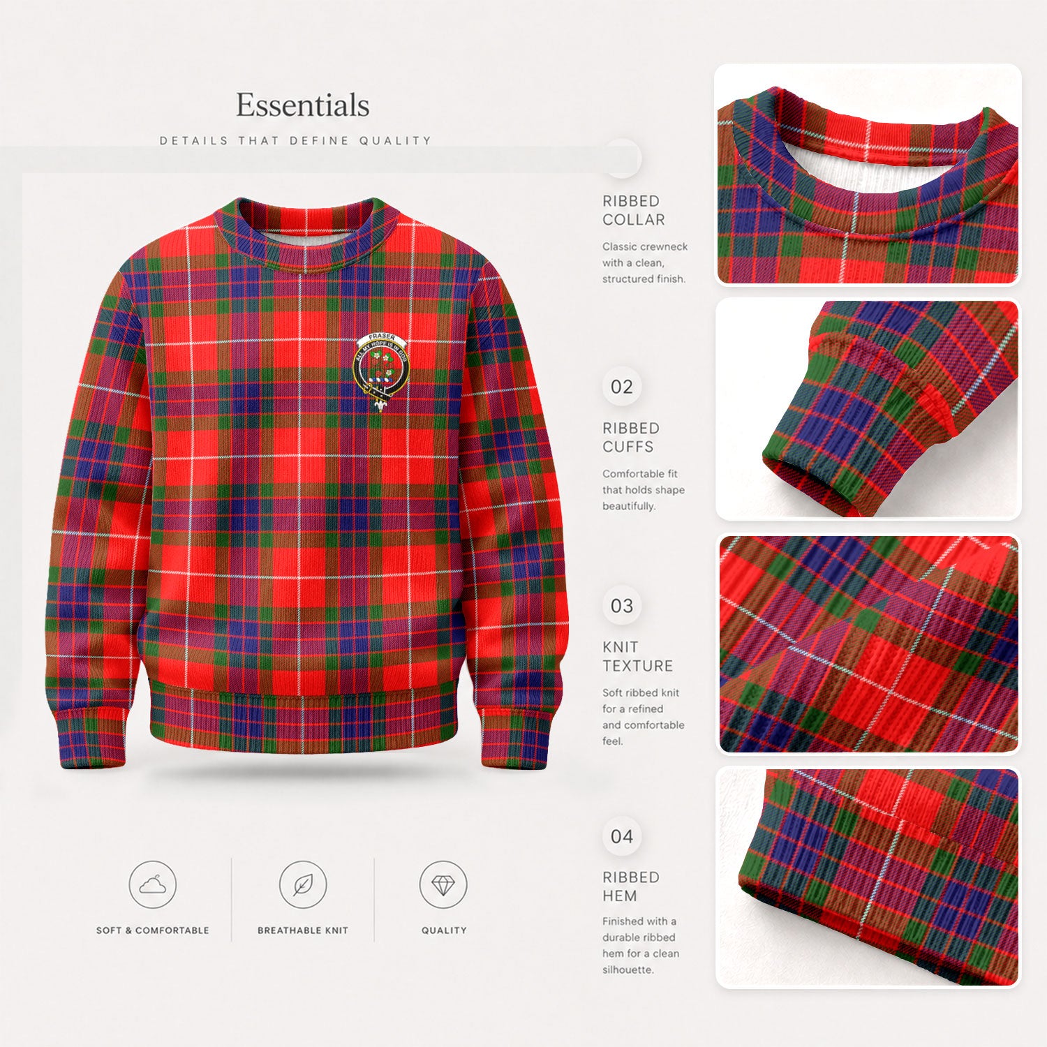 Fraser Tartan Crest Sweater