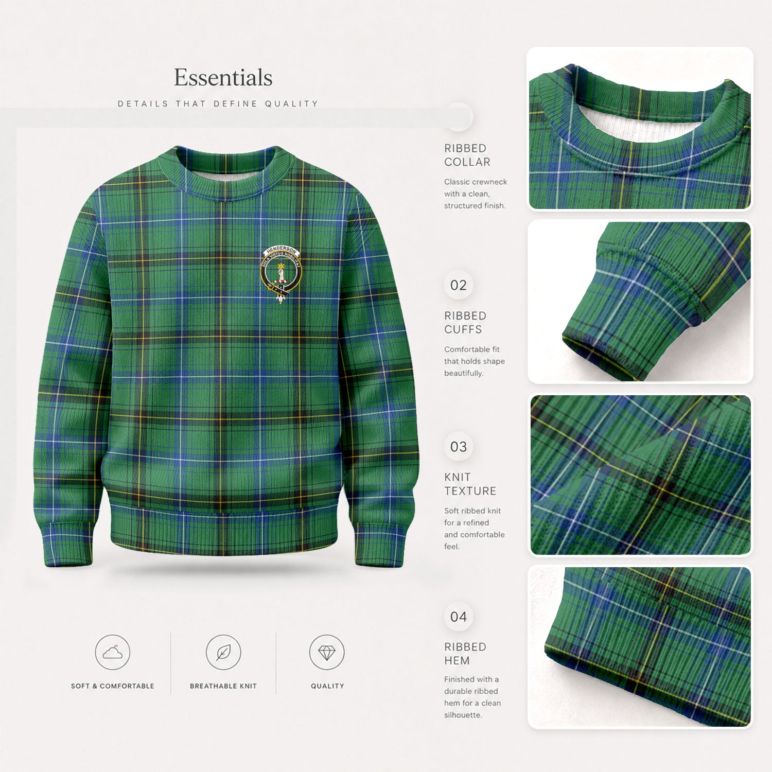 Henderson Ancient Tartan Crest Sweater