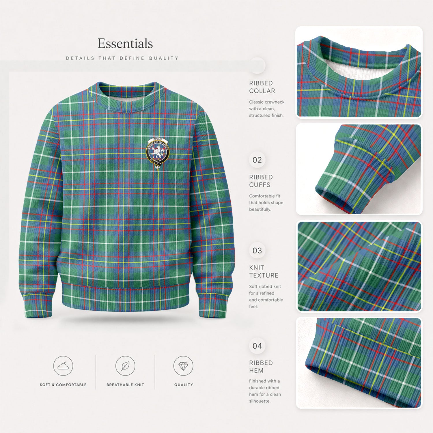 Inglis Ancient Tartan Crest Sweater