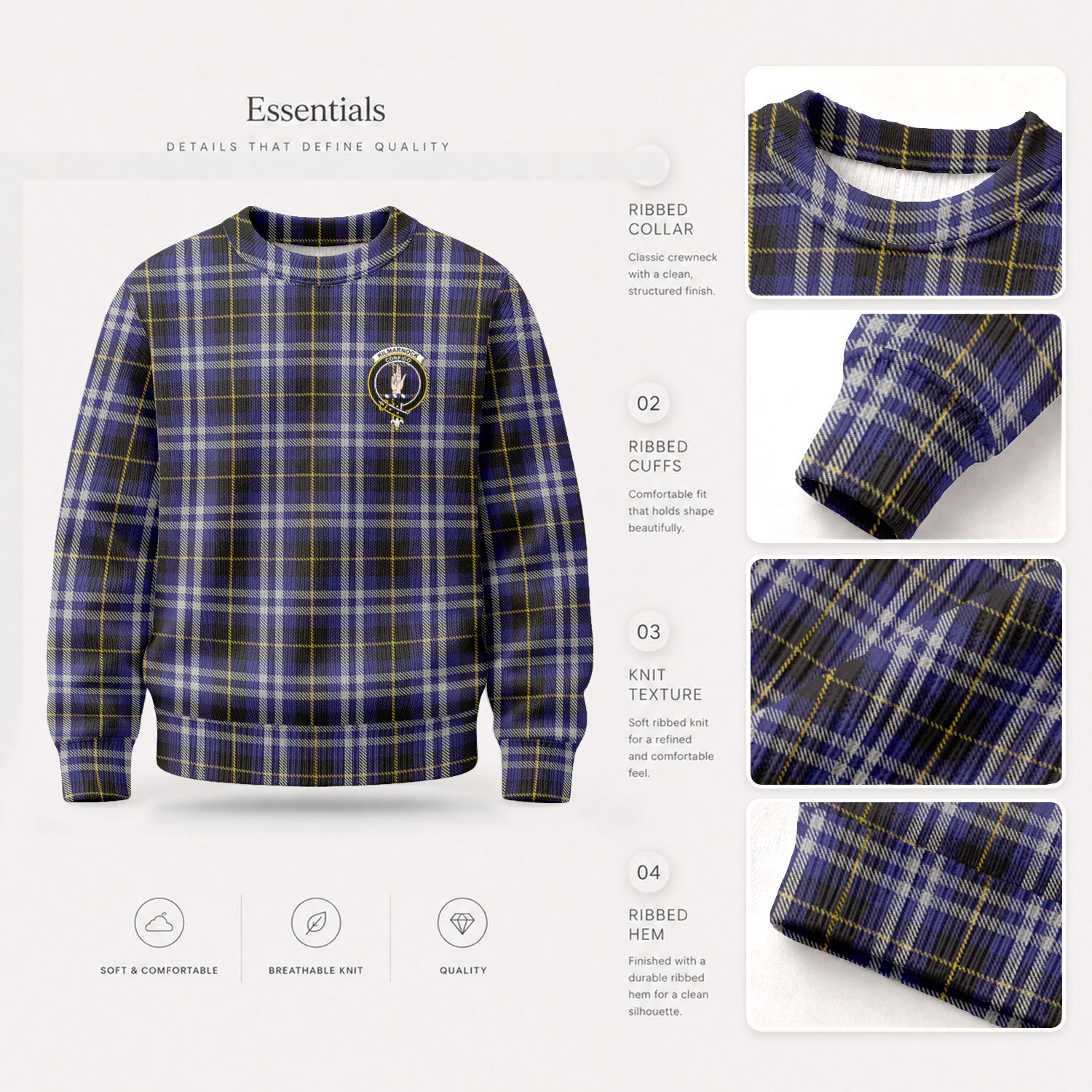 Kilmarnock Tartan Crest Sweater