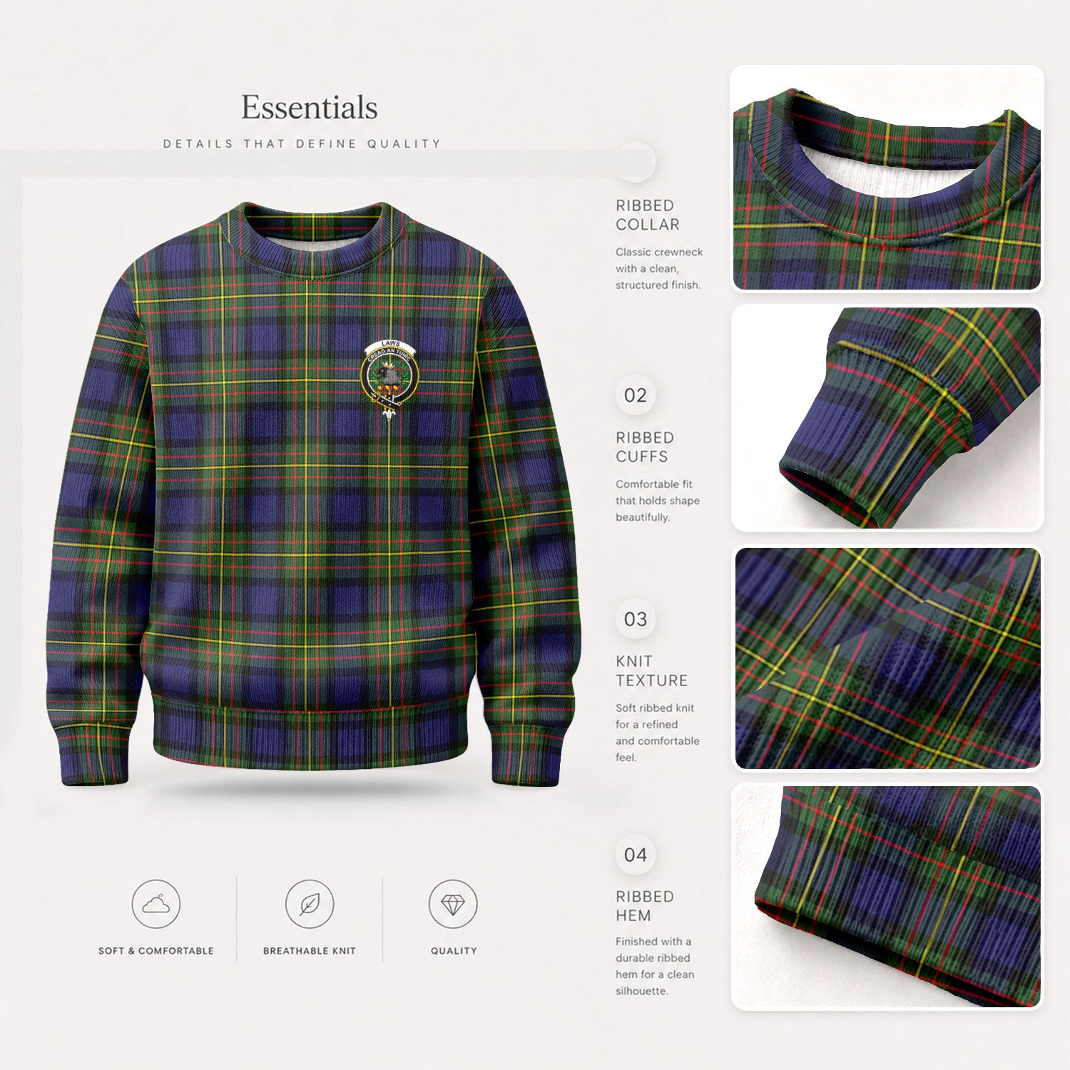 Laws Tartan Crest Sweater