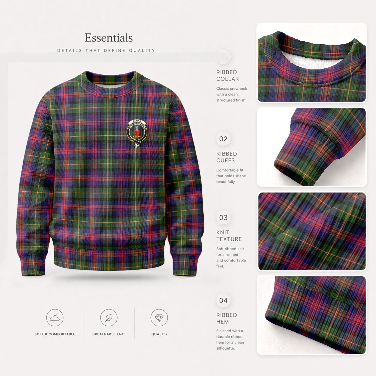 Logan Modern Tartan Crest Sweater