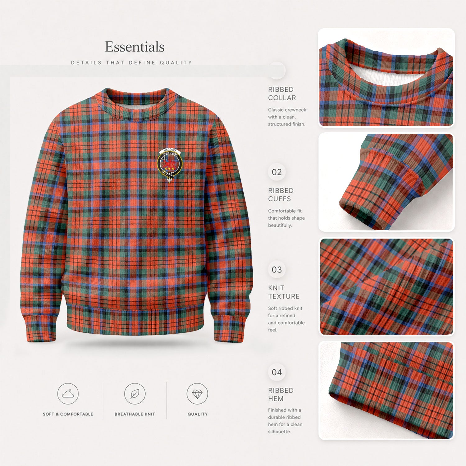 MacDuff Ancient Tartan Crest Sweater