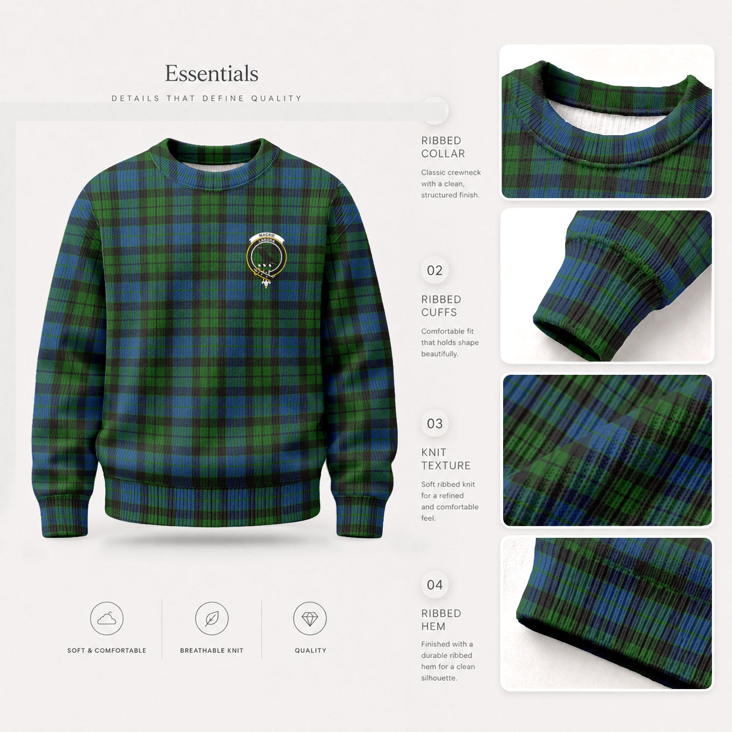 MacKie Tartan Crest Sweater