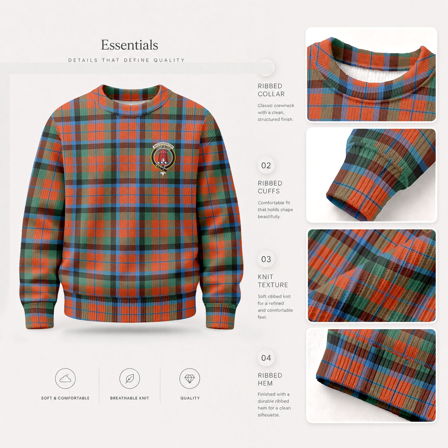 MacNaughton Ancient Tartan Crest Sweater
