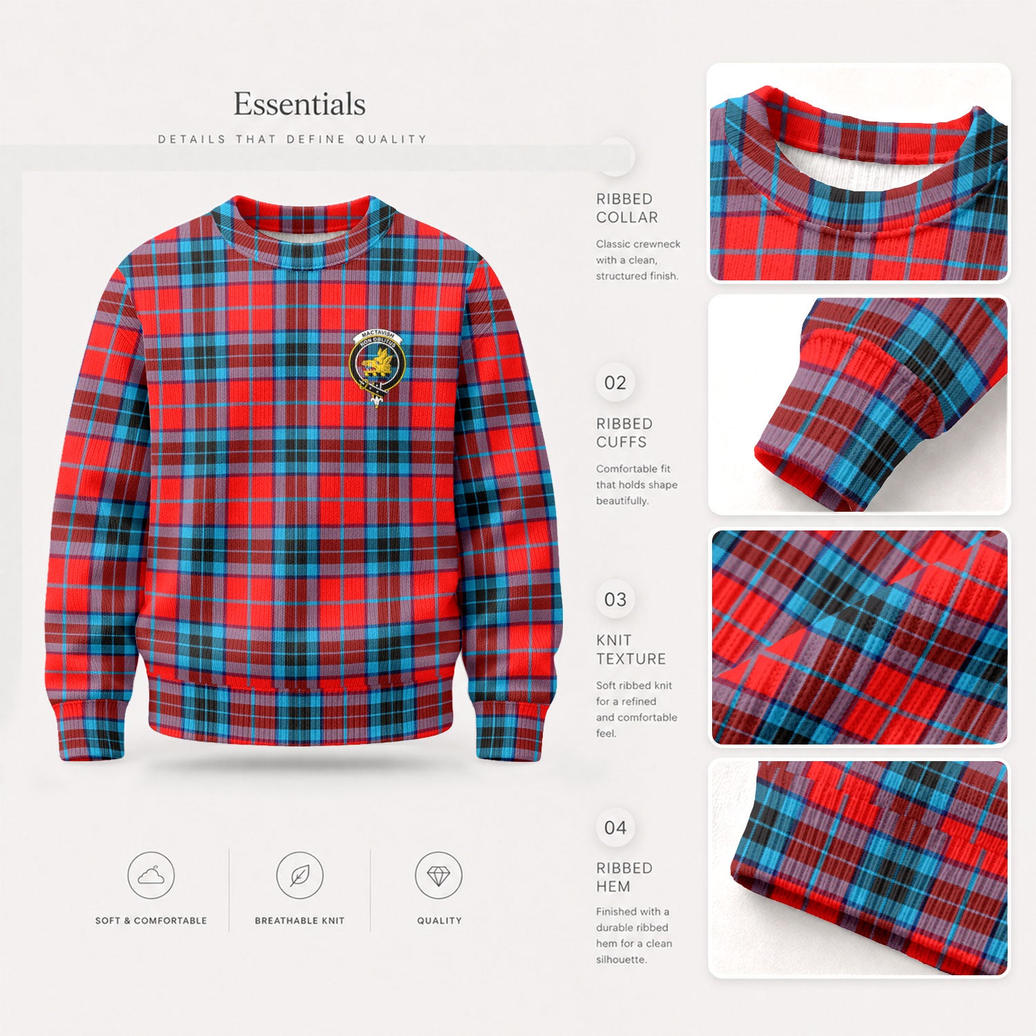MacTavish Modern Tartan Crest Sweater