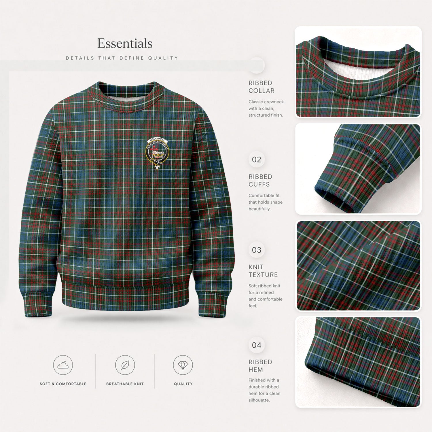 McConnell Tartan Crest Sweater