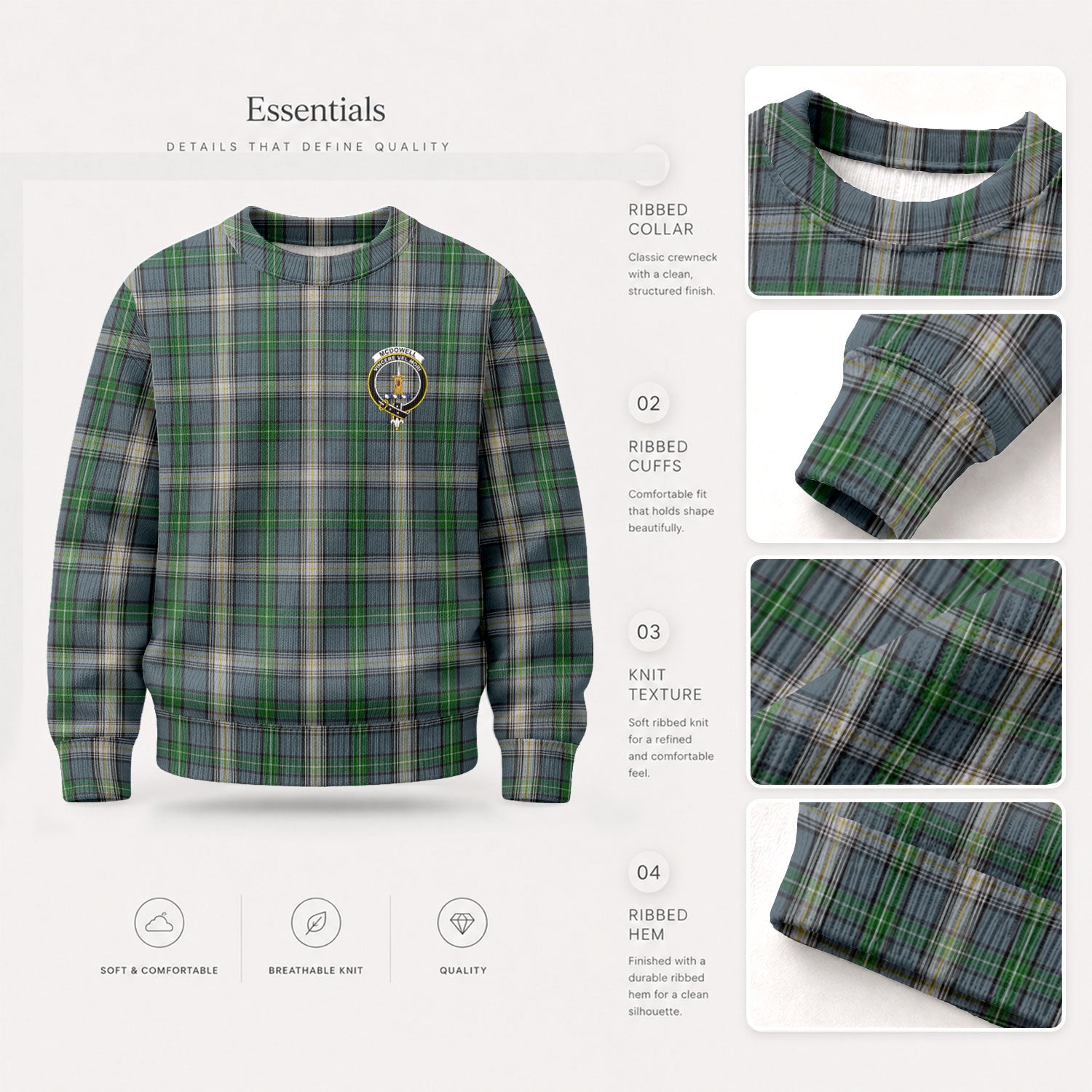 McDowell (MacDowell) Tartan Crest Sweater