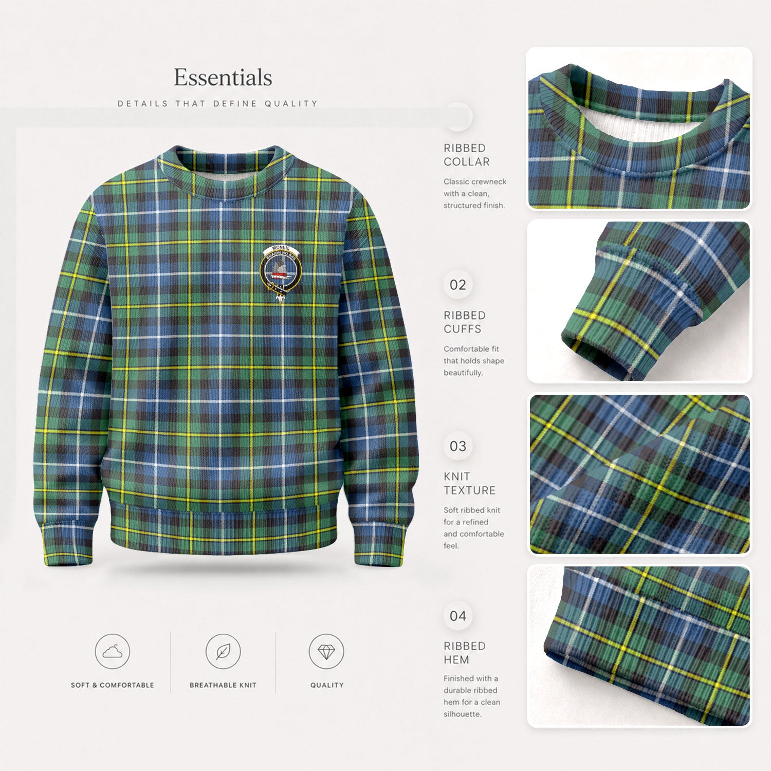 McNeil of Barra Ancient Tartan Crest Sweater