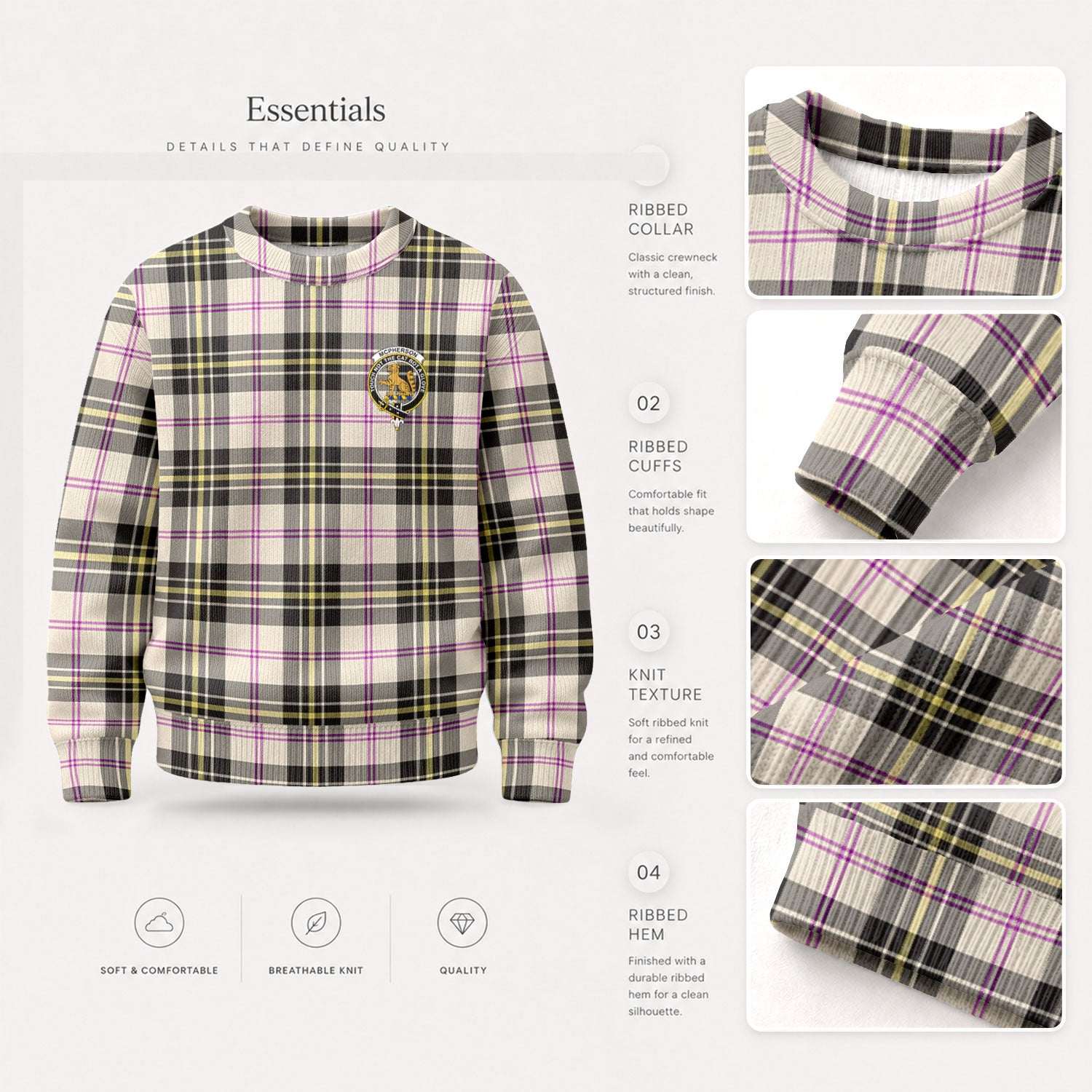 McPherson Dress Ancient Tartan Crest Sweater