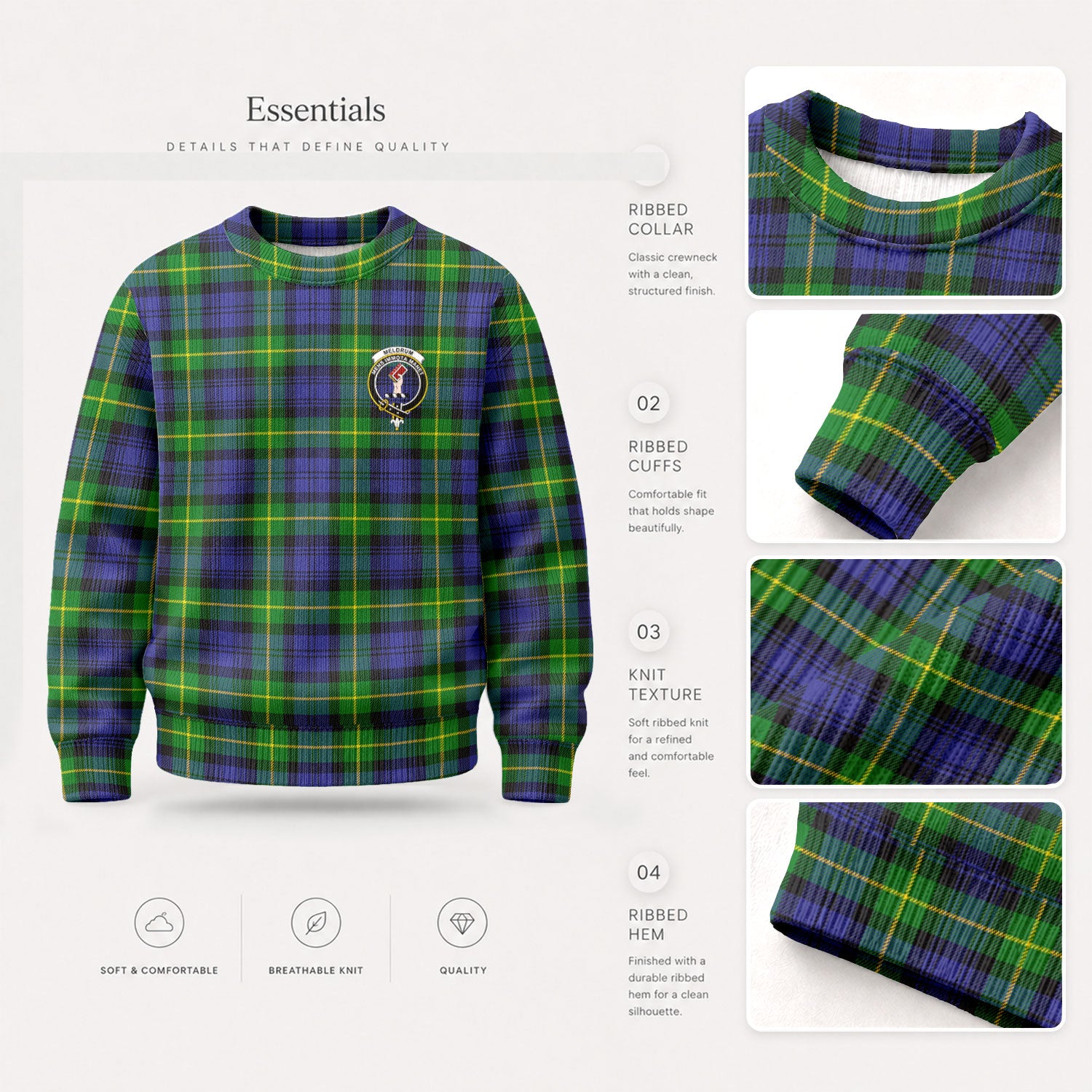 Meldrum Tartan Crest Sweater