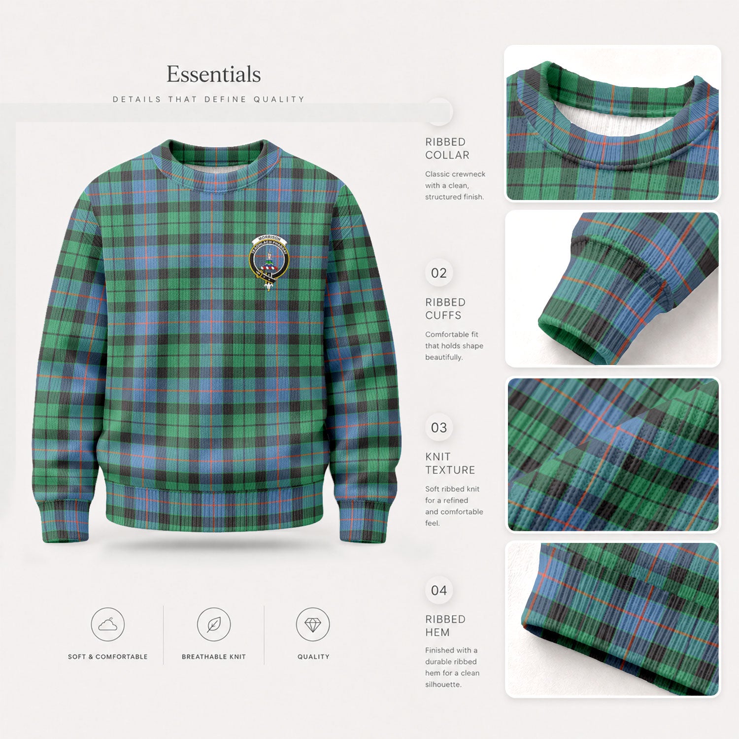 Morrison Ancient Tartan Crest Sweater