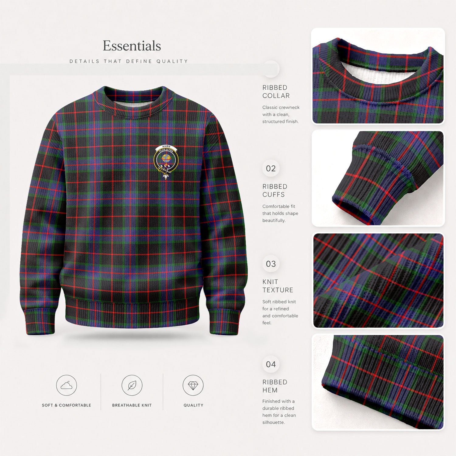 Nairn Tartan Crest Sweater