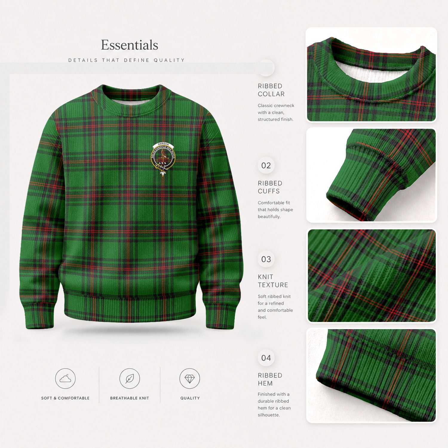 Orrock Tartan Crest Sweater