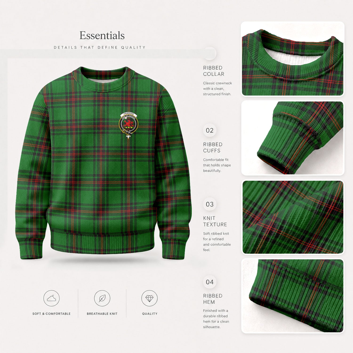 Primrose Tartan Crest Sweater