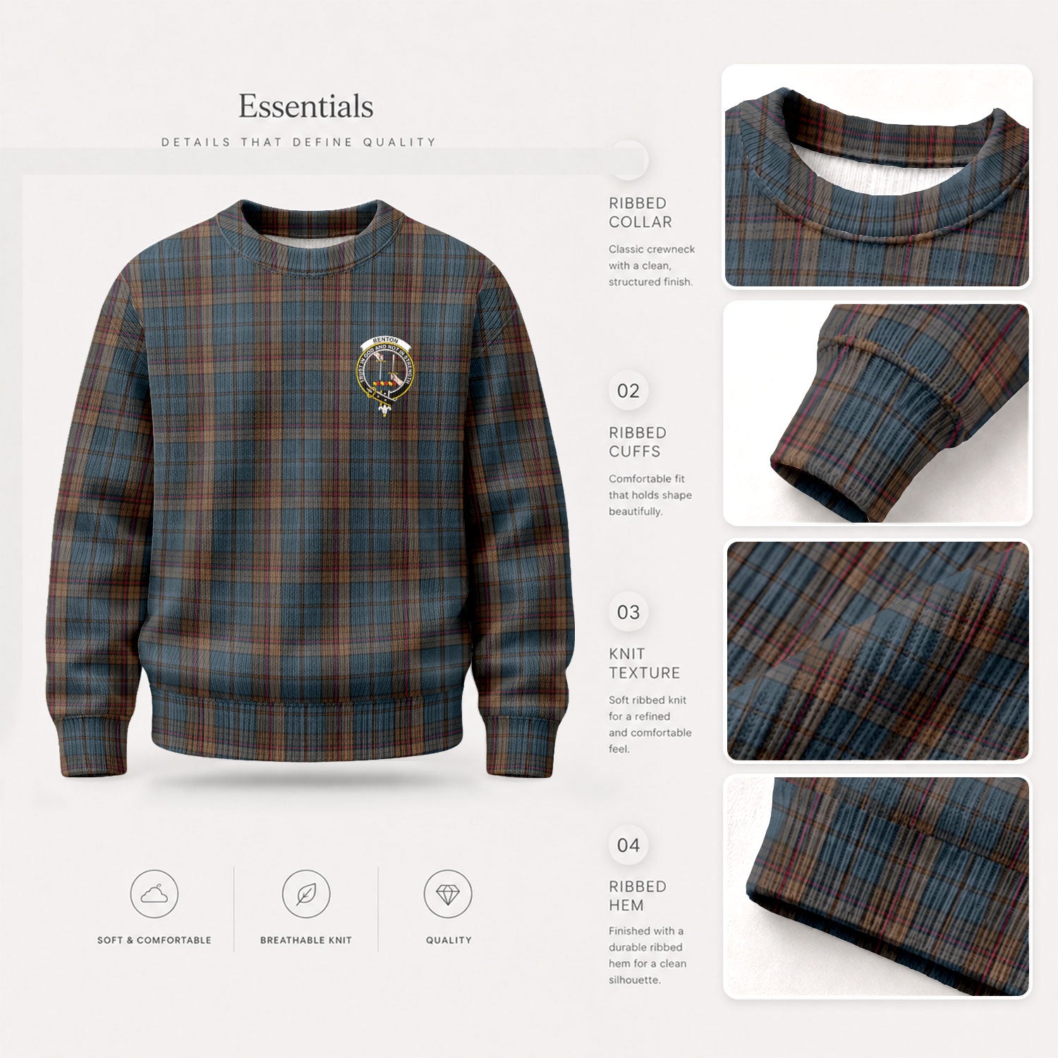 Renton Tartan Crest Sweater