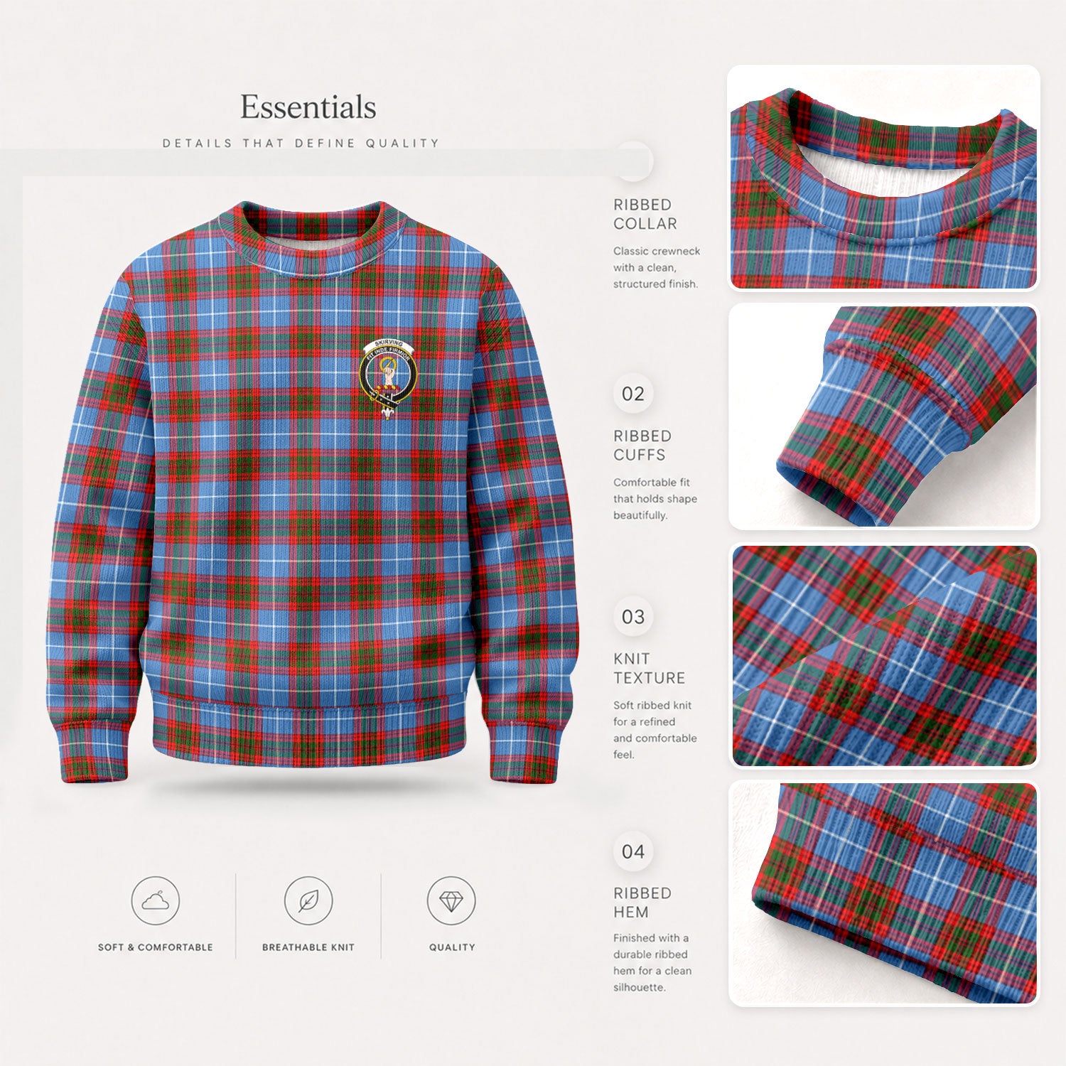 Skirving Tartan Crest Sweater