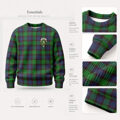 Stewart Old Modern Tartan Crest Sweater