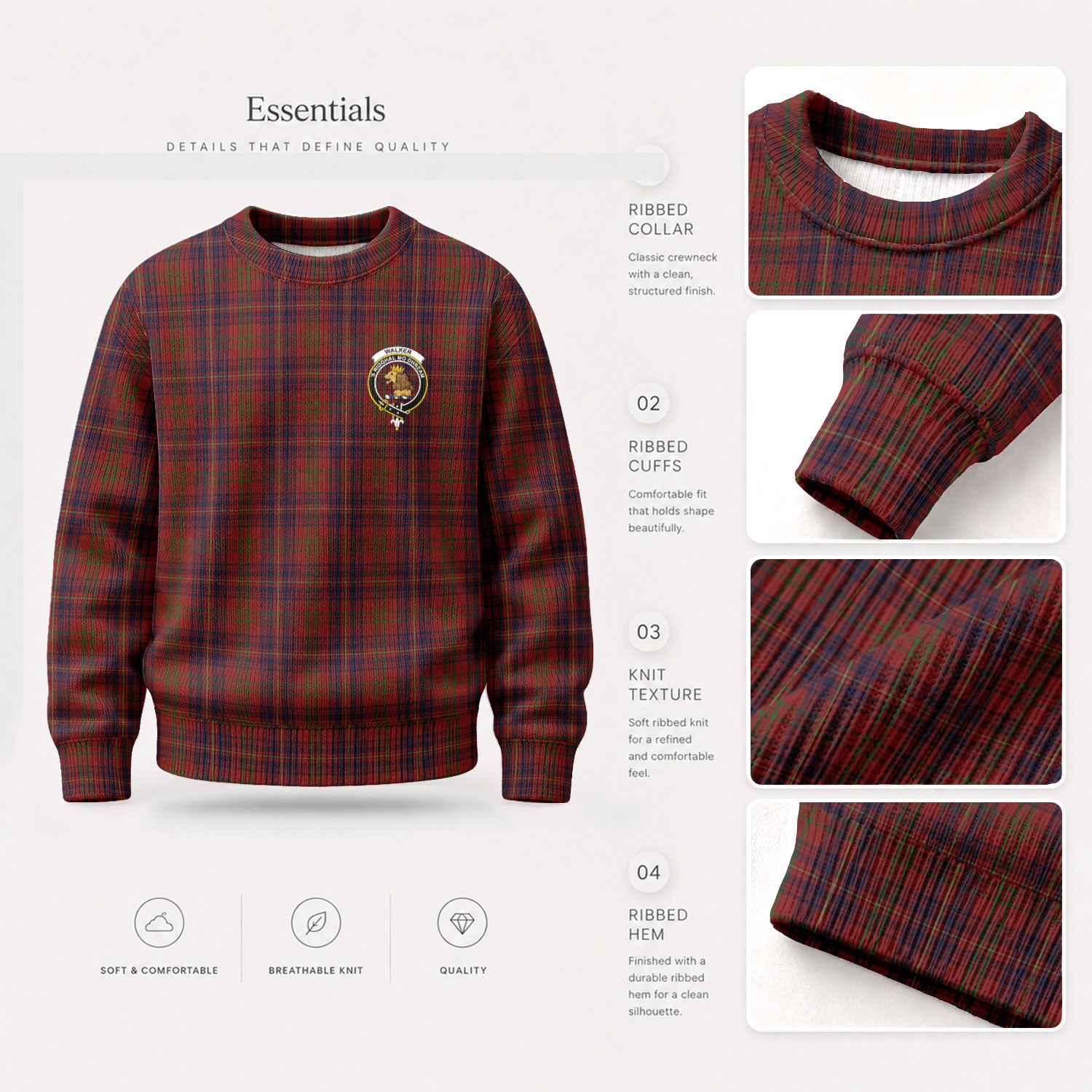 Walker Tartan Crest Sweater