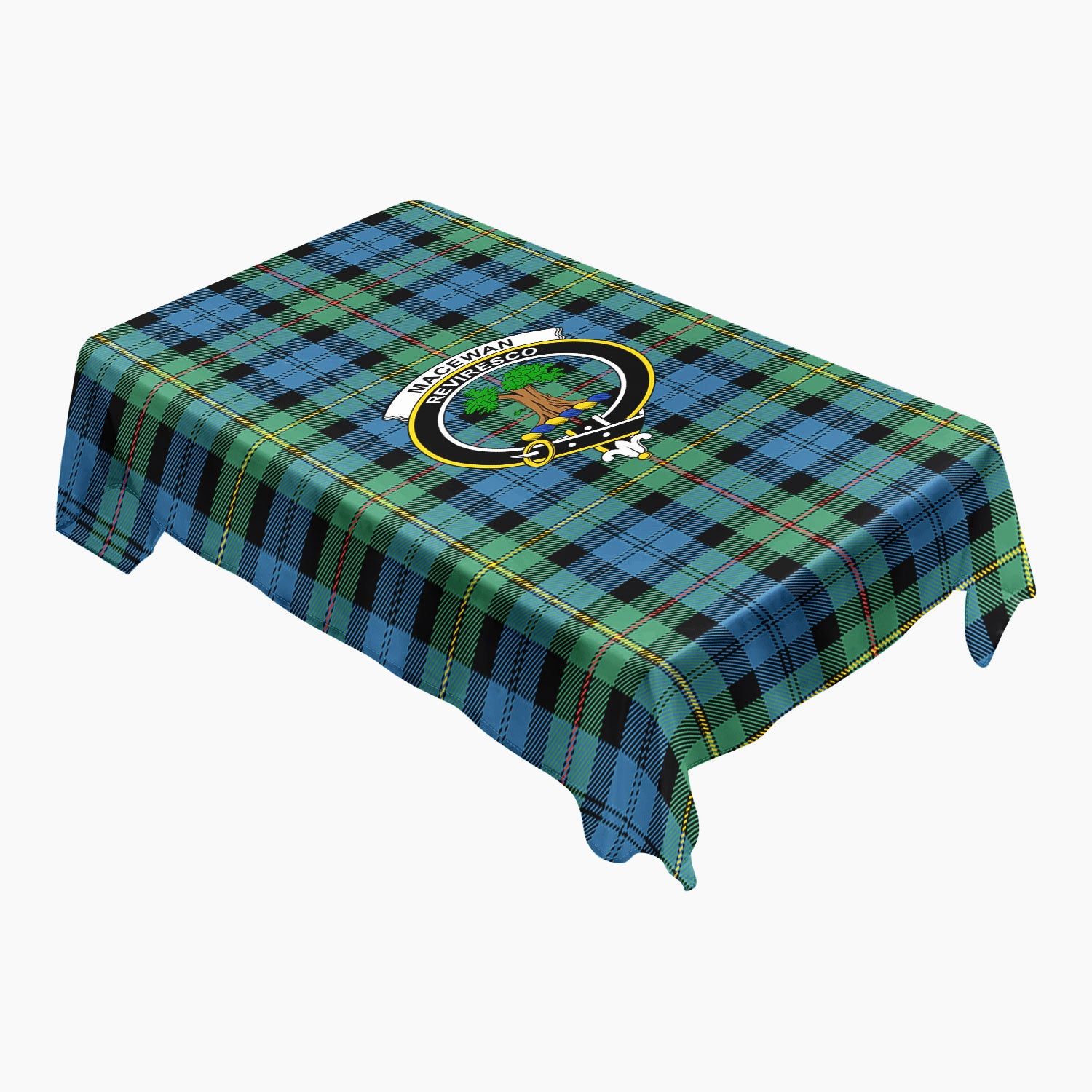 MacEwan Ancient Tartan Crest Tablecloth