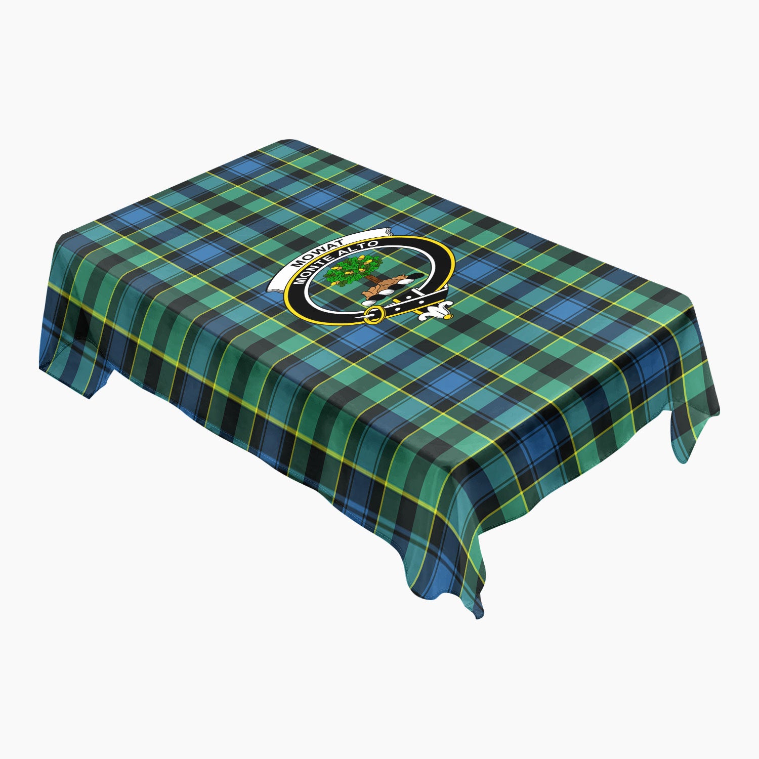 Mowat Ancient Tartan Crest Tablecloth
