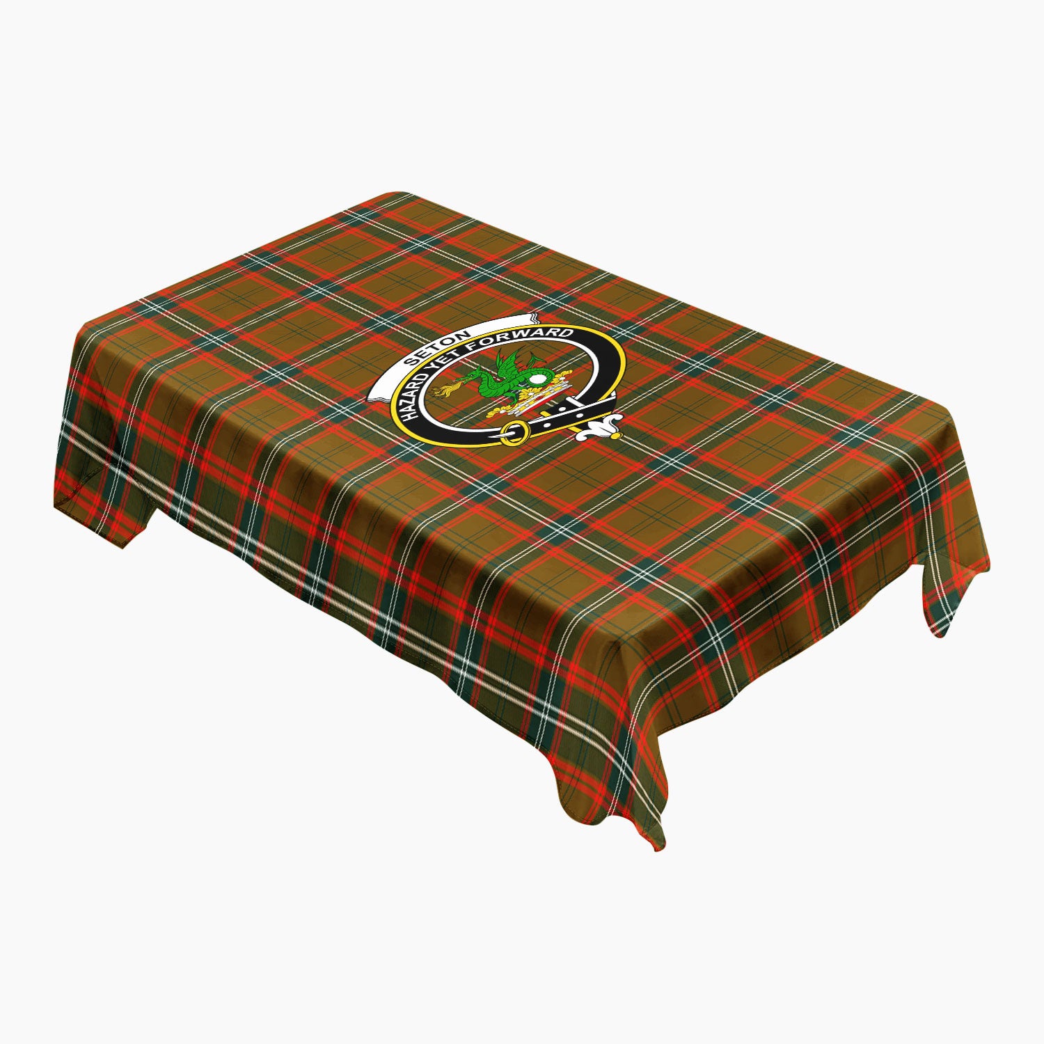 Seton Hunting Modern Tartan Crest Tablecloth