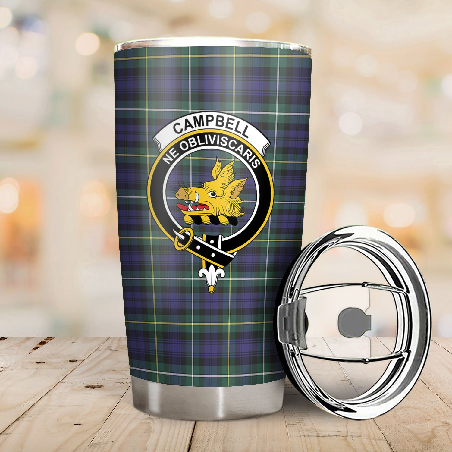 Campbell Argyll Modern Tartan Crest Tumbler