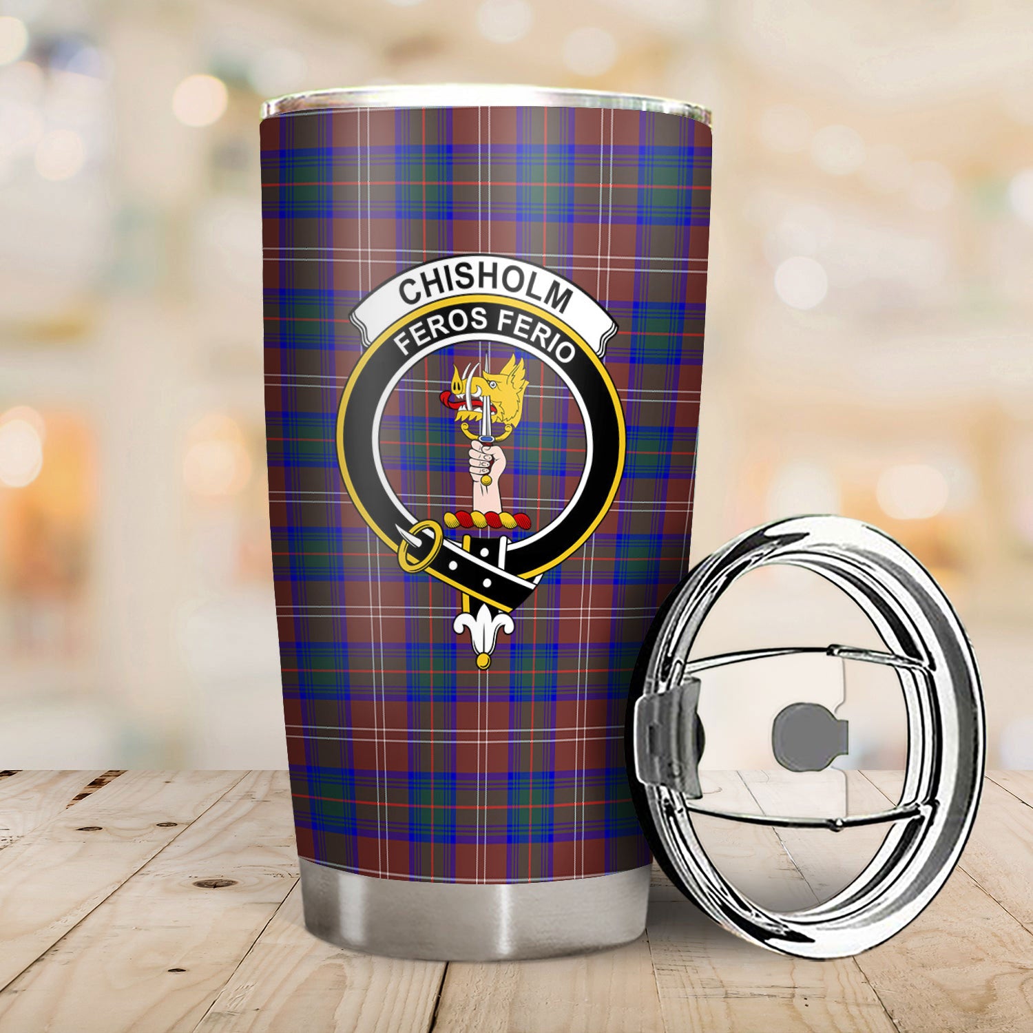 Chisholm Hunting Modern Tartan Crest Tumbler