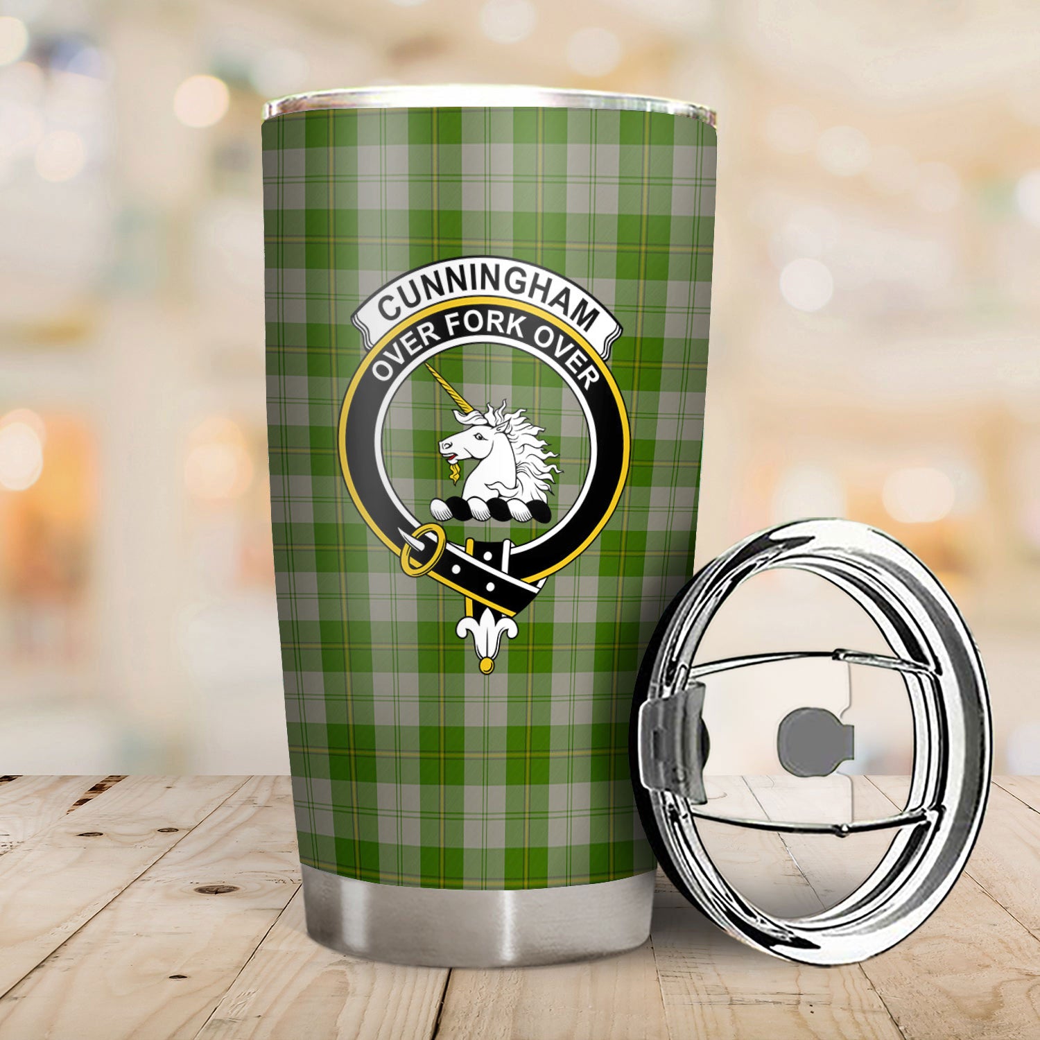 Cunningham Dress Green Dancers Tartan Crest Tumbler