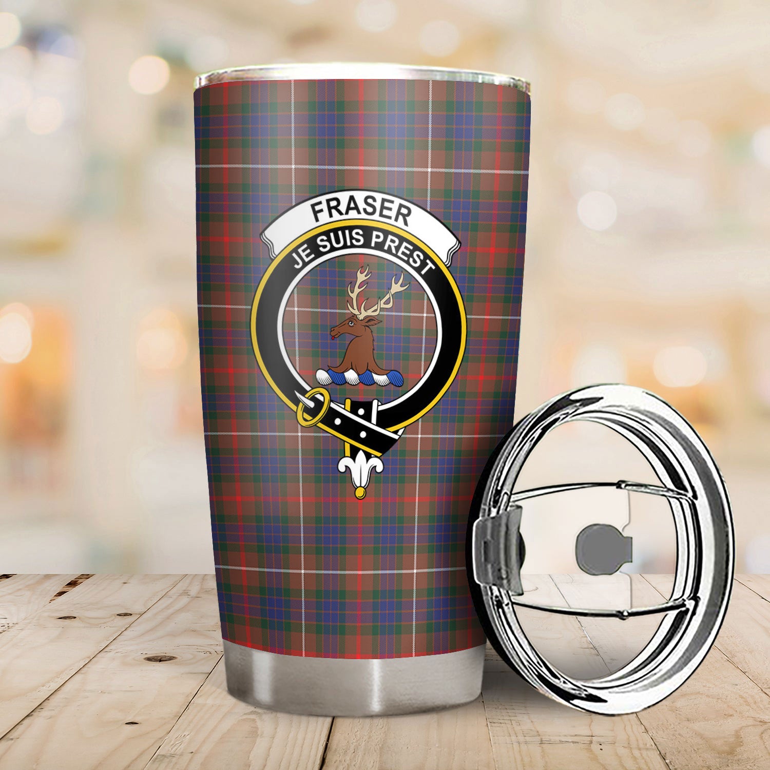 Fraser (of Lovat) Hunting Modern Tartan Crest Tumbler