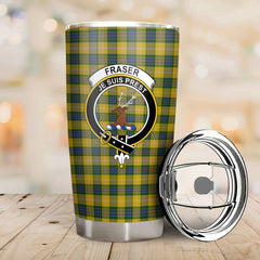 Fraser (of Lovat) Yellow Tartan Crest Tumbler