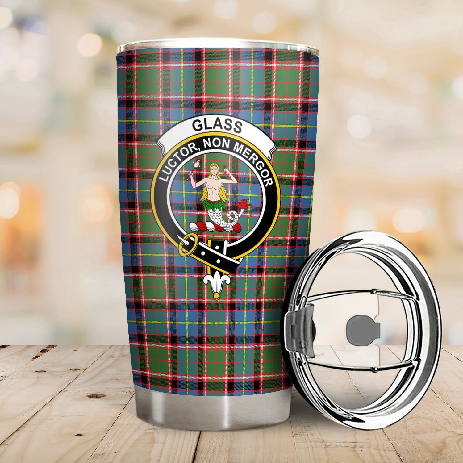 Glass Tartan Crest Tumbler