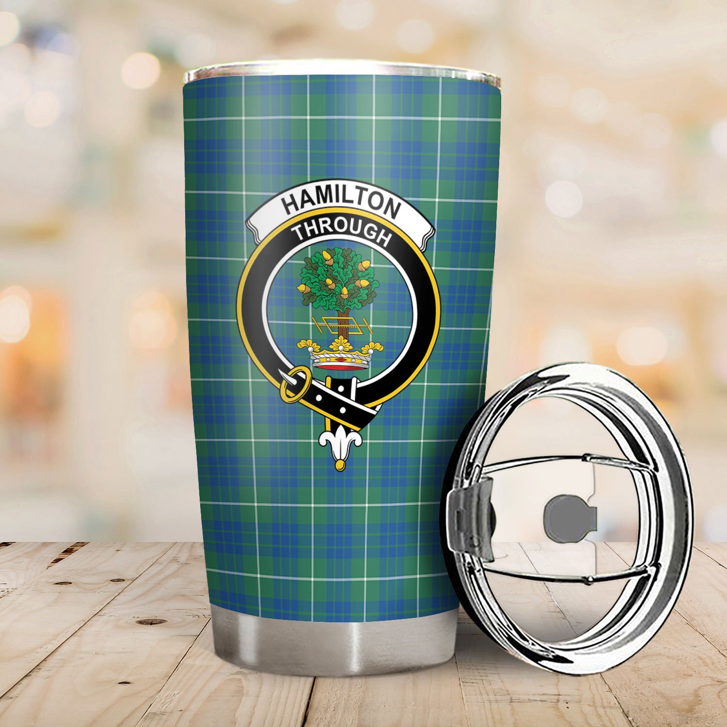 Hamilton Hunting Ancient Tartan Crest Tumbler