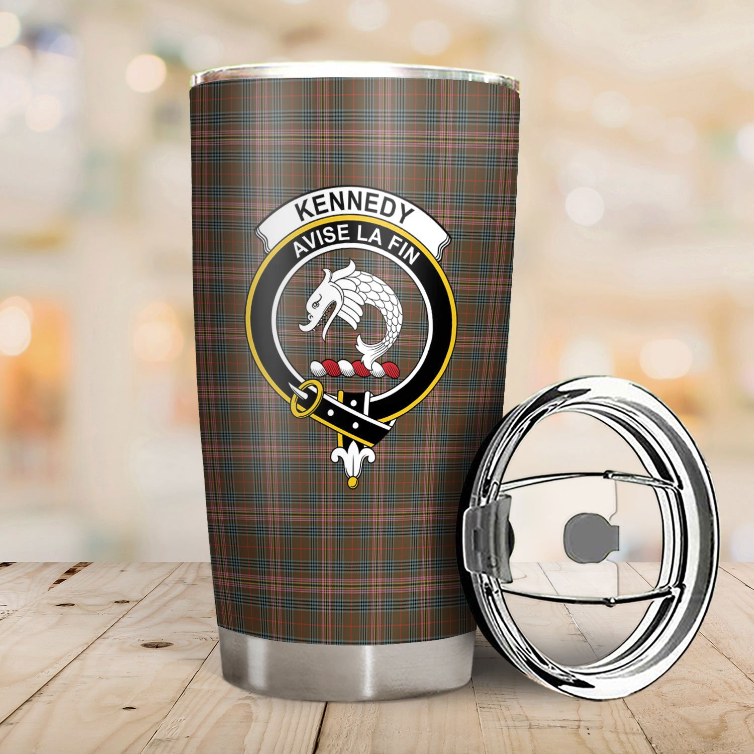 Kennedy Weathered Tartan Crest Tumbler