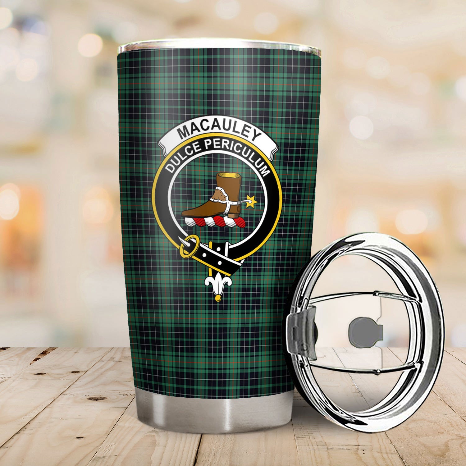 MacAuley Hunting Ancient Tartan Crest Tumbler