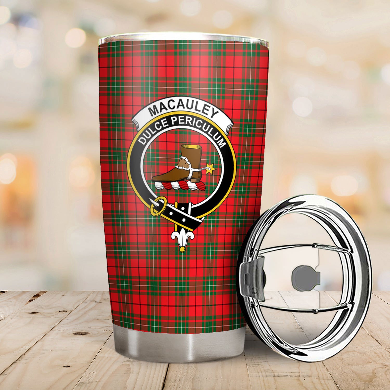 MacAuley Modern Tartan Crest Tumbler