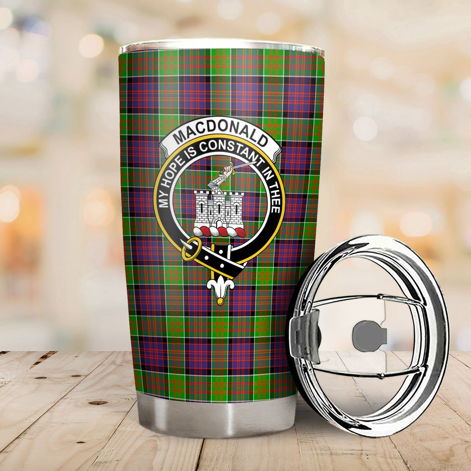 MacDonald (Clan Ranald) Tartan Crest Tumbler