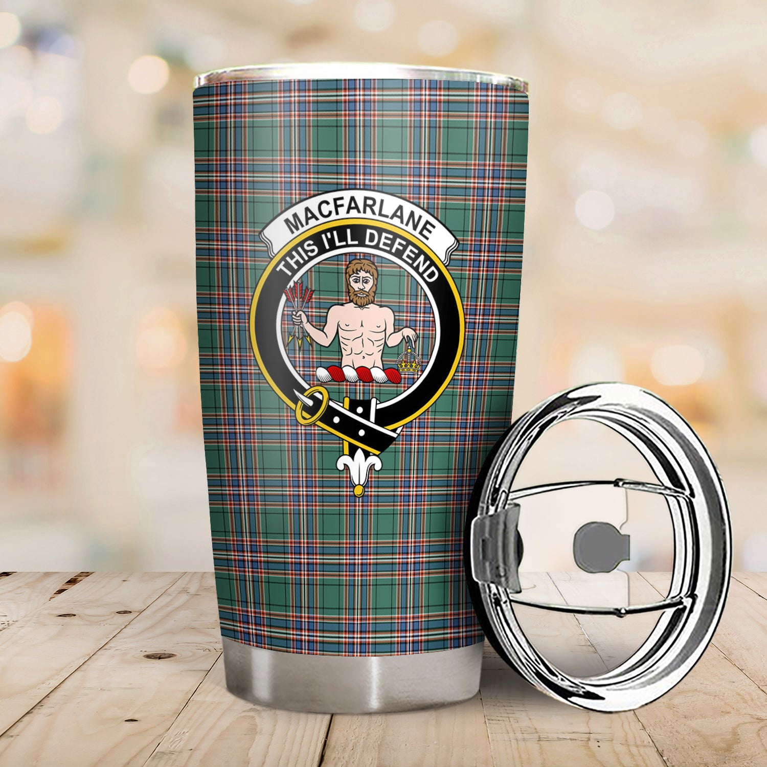 MacFarlane Hunting Ancient Tartan Crest Tumbler