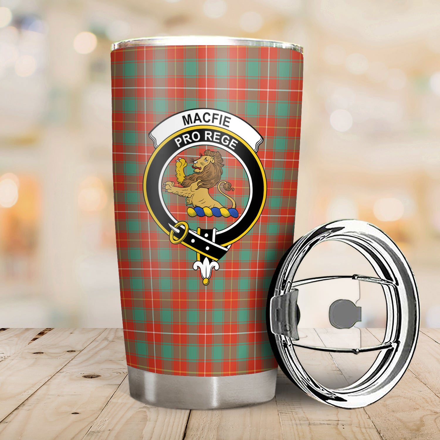 MacFie Ancient Tartan Crest Tumbler