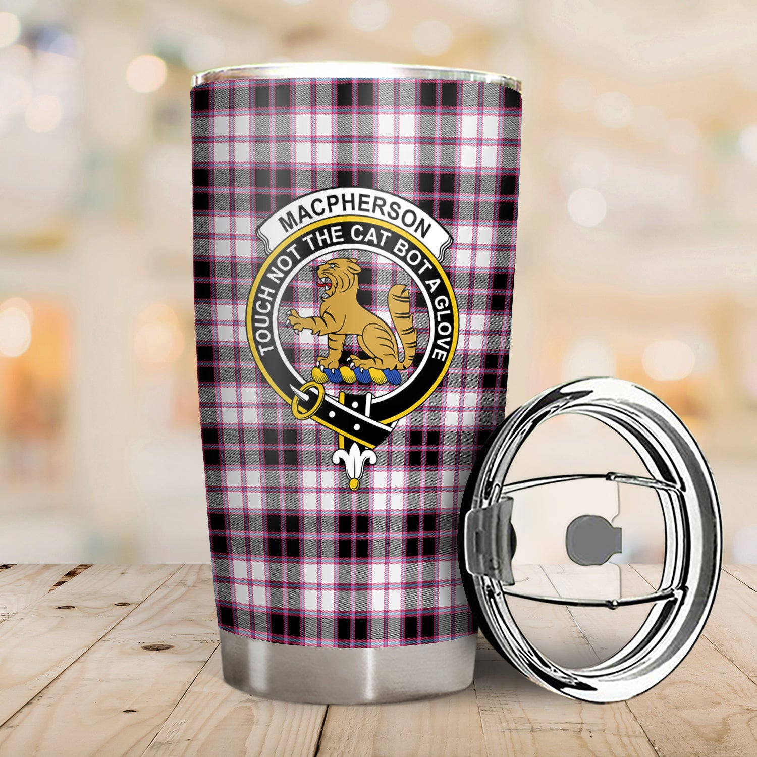 MacPherson Hunting Modern Tartan Crest Tumbler