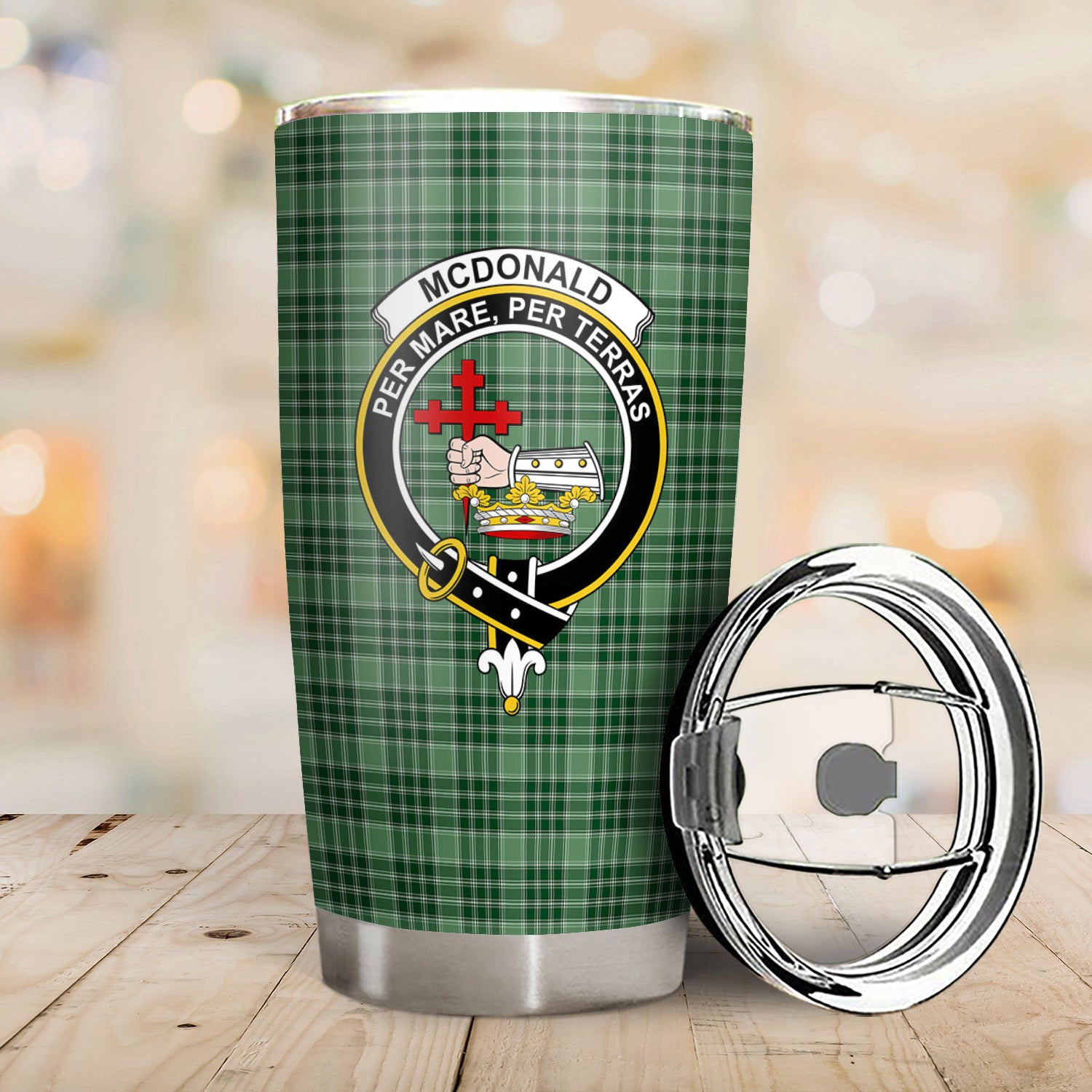 McDonald Lord of the Isles Hunting Tartan Crest Tumbler