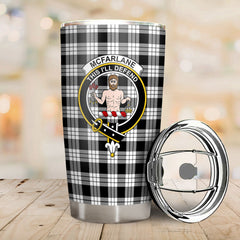 McFarlane Black _ White Tartan Crest Tumbler