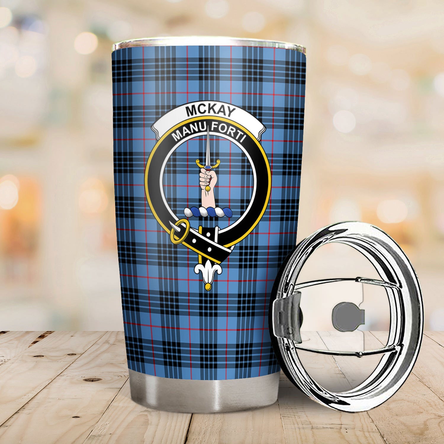 McKay Blue Tartan Crest Tumbler