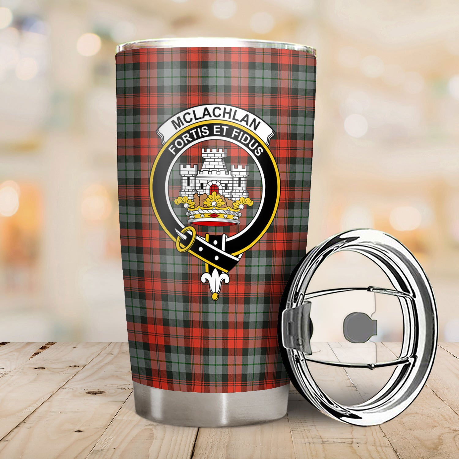 McLachlan Weathered Tartan Crest Tumbler