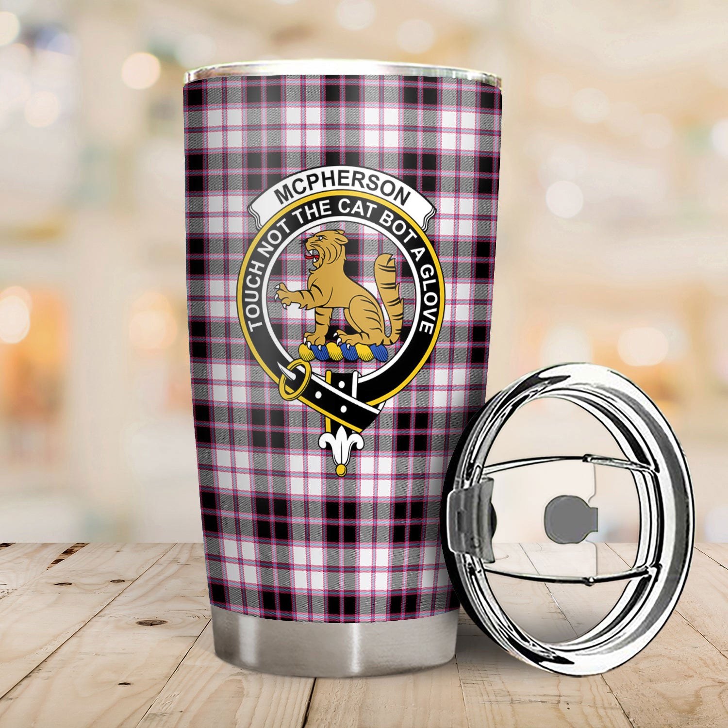 McPherson Hunting Modern Tartan Crest Tumbler