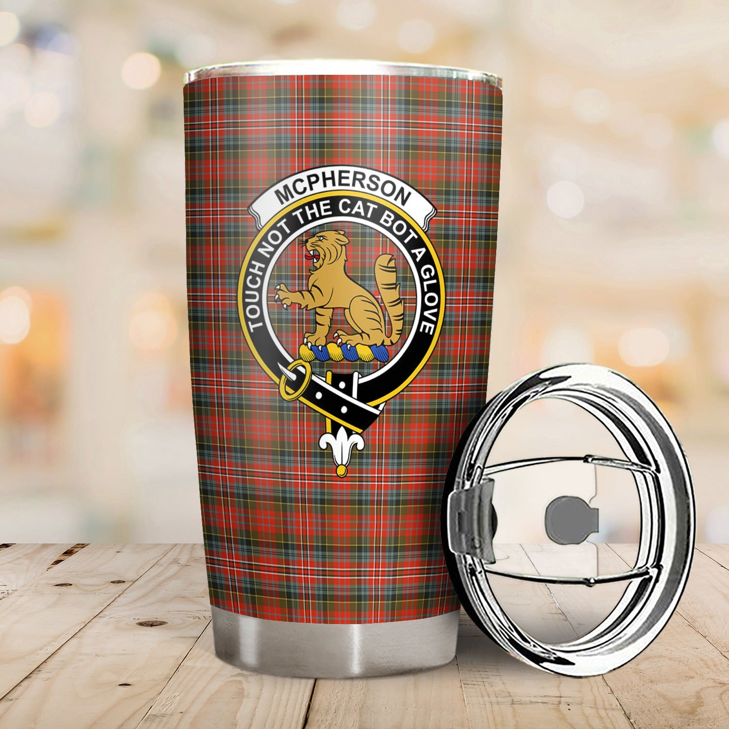 McPherson Weathered Tartan Crest Tumbler