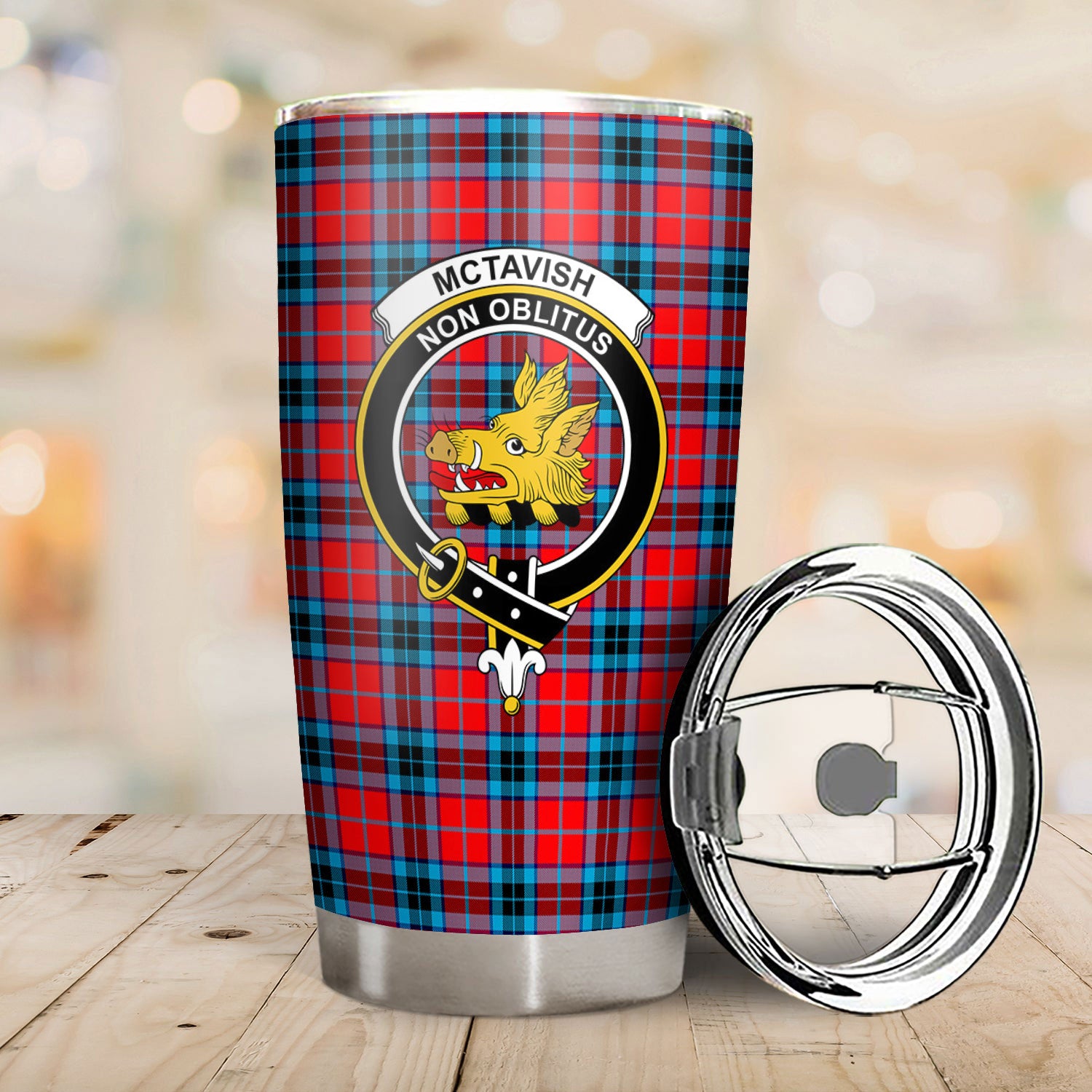 McTavish Modern Tartan Crest Tumbler